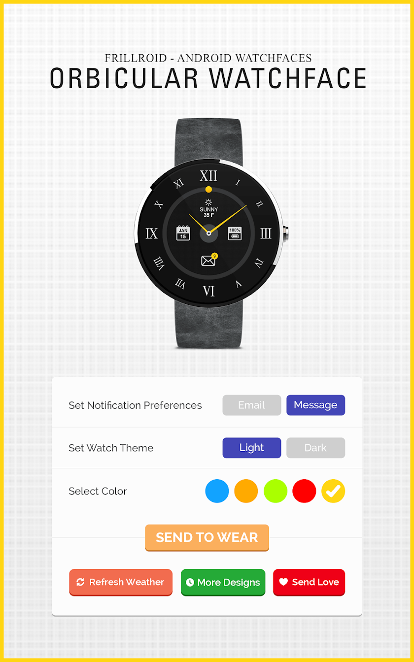 Orbicular Watch Face for Wear Screen 1