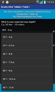 Scuba Dive Tables - náhled