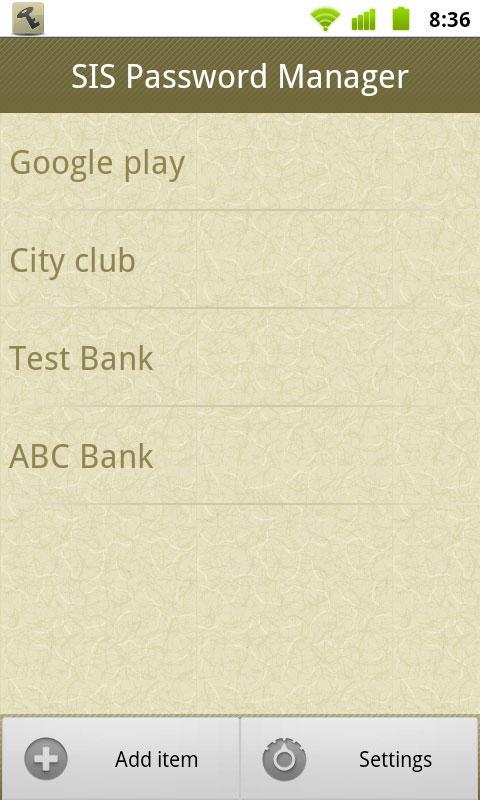 Unlock SIS Password Manager Screen 2