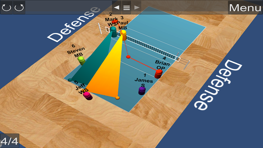 Volleyball Coach Strategy Tool Screen 2