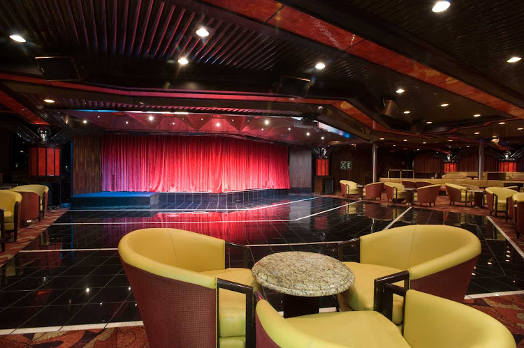 The Xanadu Lounge, on deck 9 of Carnival Imagination, has dancing, karaoke and late-night comedy shows.