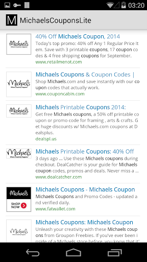 Michaels Coupons Lite