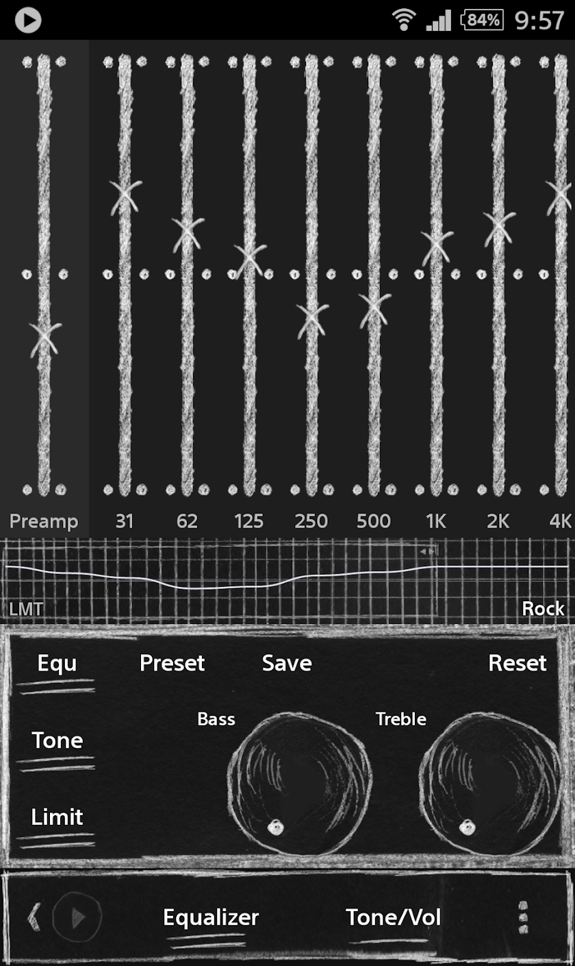 Poweramp Blackboard Skin Screen 3