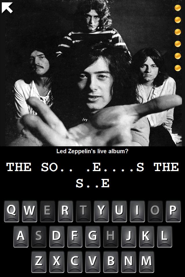 Hangman Led Zeppelin Trivia Screen 3