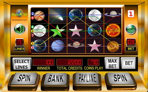 Android application Galaxy Slot Machine 5 reels screenshort