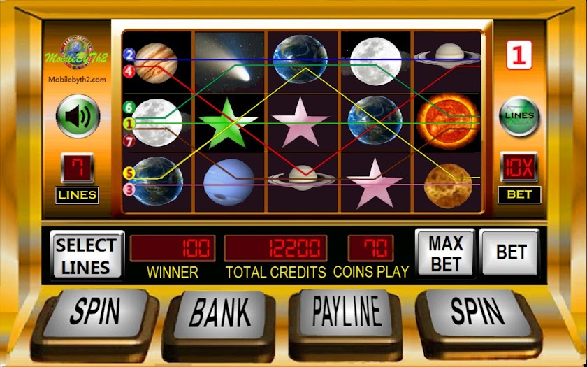 Galaxy Slot Machine 5 reels Screen 1
