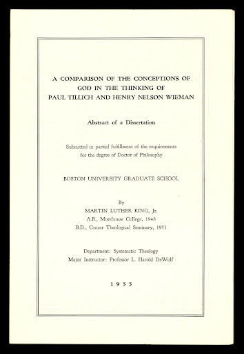 Martin luther king jr doctoral dissertation