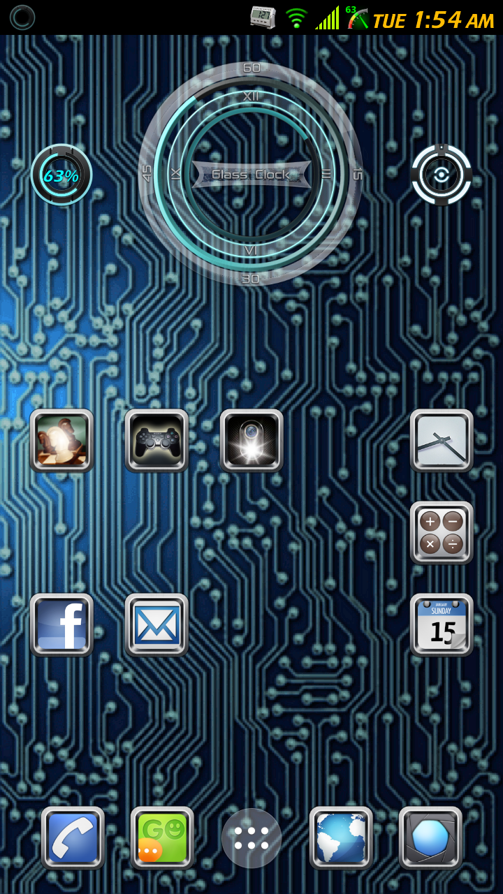 Circuit Board Live WP blue 3d Screen 2