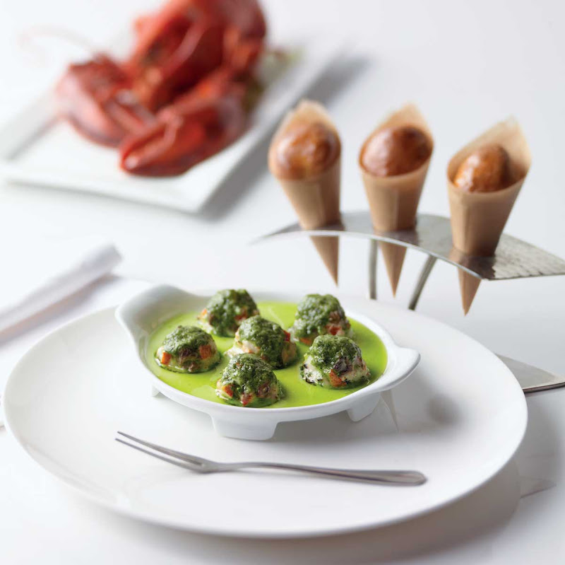 Indulge on a dish of Lobster Escargot at Celebrity Cruises's Qsine restaurant.