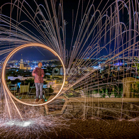 A magic fire flooded Cluj!  by Iosif Miclaus - City,  Street & Park Street Scenes