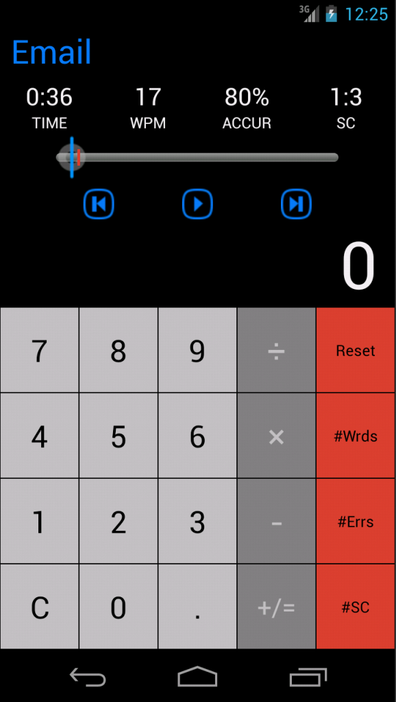 Running Record Calculator Screen 3
