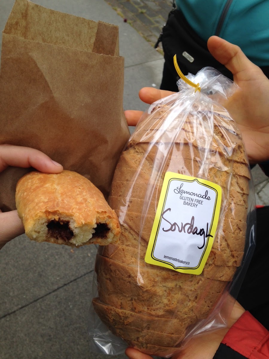 Chocolate croissant and sourdough