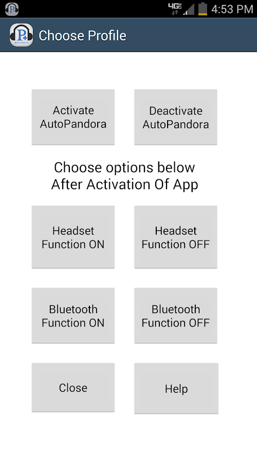 Android application Auto Launch Pandora Plus screenshort