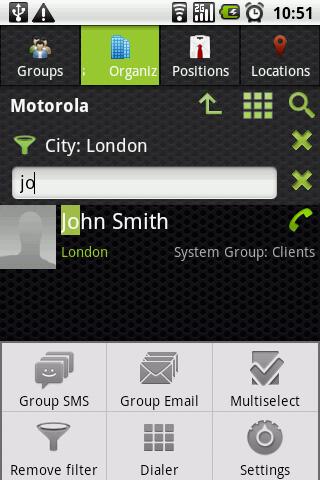 Android application Corporate Contacts screenshort