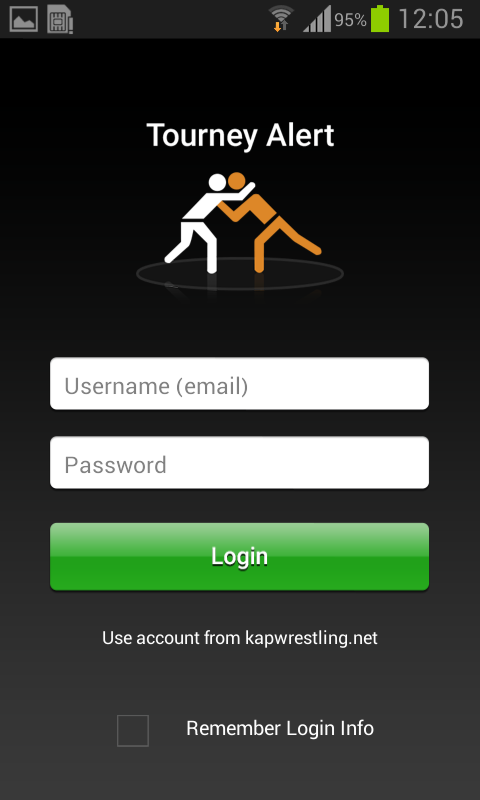 Android application TourneyAlerts screenshort