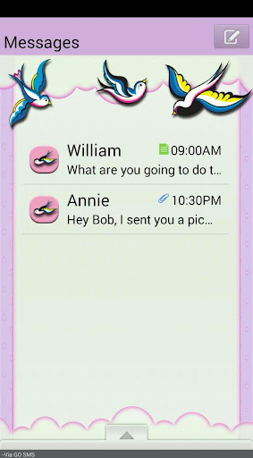 LaceBirds GO SMS THEME