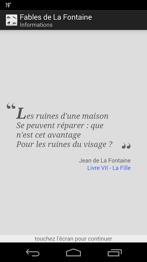 Android application La Fontaine Audio - Sélection screenshort