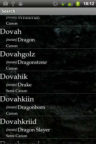 Dovahzul Dictionary Screen 3