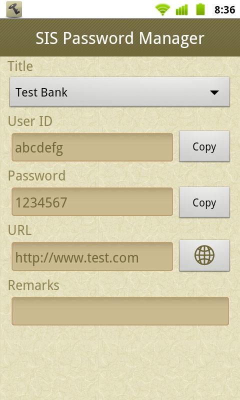 Unlock SIS Password Manager Screen 3