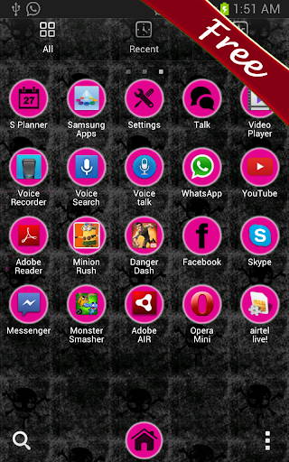 【免費個人化App】Pink Skull Go Launcher Theme-APP點子