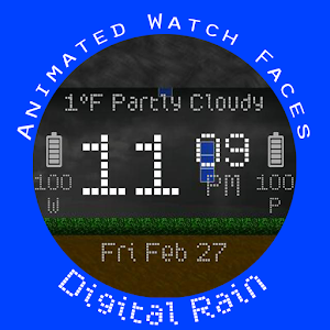 Digital Rain Animated Watches