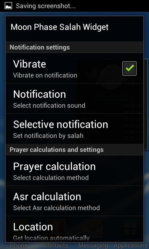 Prayer Times Widget Screen 2