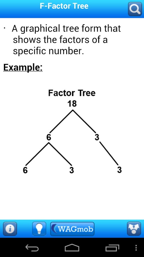 Android application Math Dictionary by WAGmob screenshort