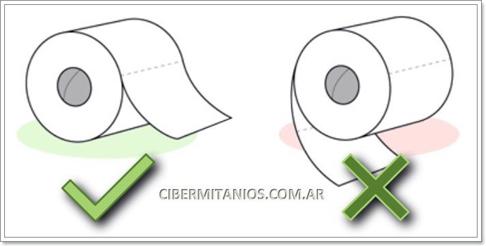 formas de poner el rollo de papel higiénico