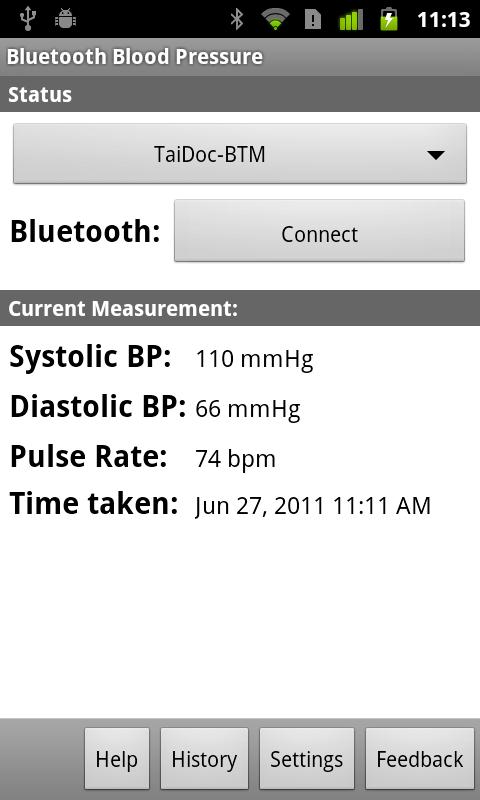 Bluetooth Blood Pressure Screen 1