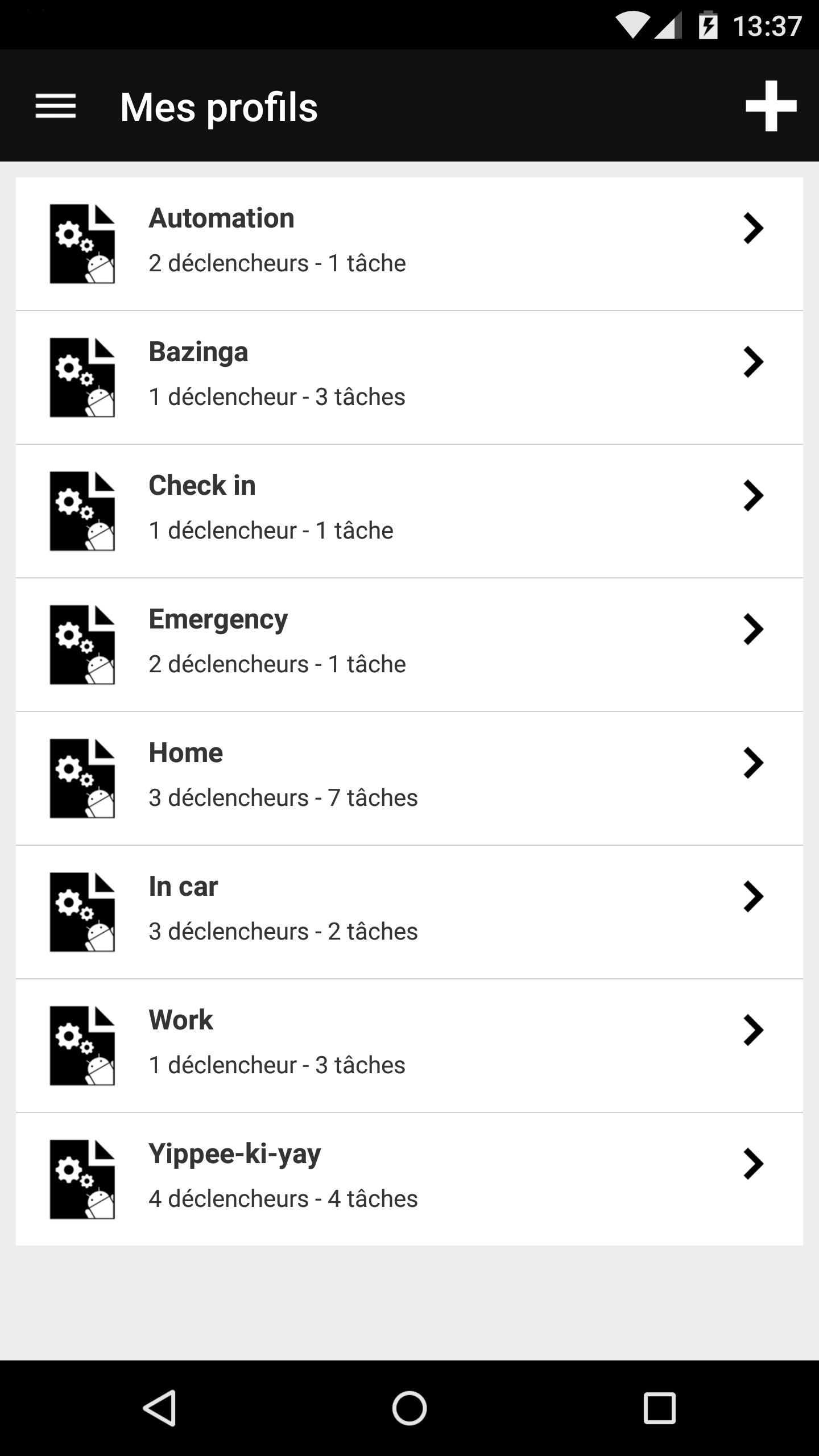 Android application Droid Automation - Pro Edition screenshort