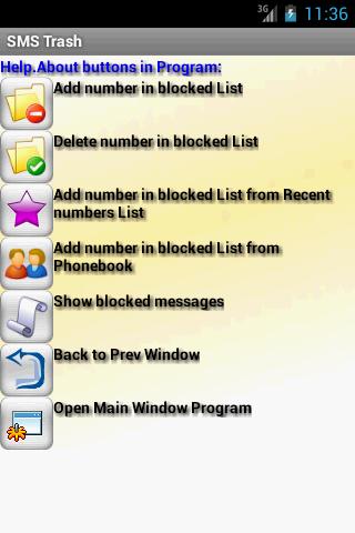 SMS Trash + Widget Screen 3