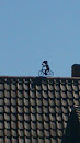 Biker auf dem Dach