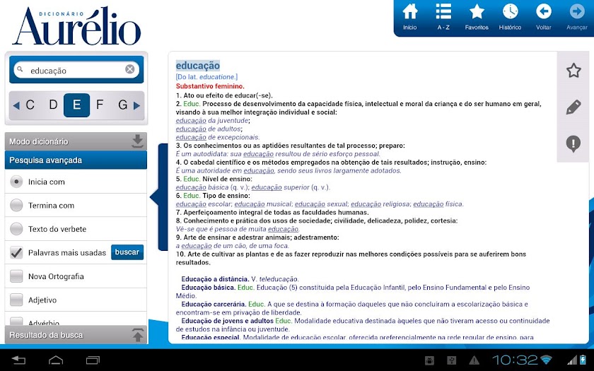 Dicionário Aurélio - Tablet Screen 3