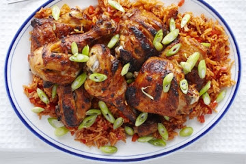 Piri-piri chicken with spicy rice