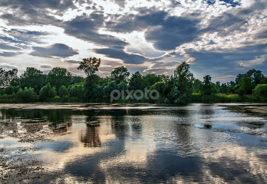 Afternoon at the lake by Goran Lee - Landscapes Waterscapes