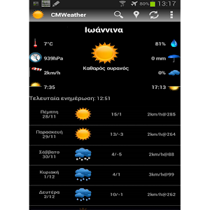 CMWeather weather for Greece.apk 2.1.1