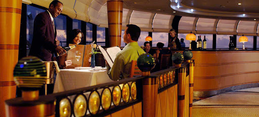 Disney-Wonder-Palo-server - Head to the specialty restaurant Palo on your Disney Wonder cruise for an intimate, adults-only dinner featuring contemporary Northern Italian cuisine. Brunch is also available on select dates on cruises lasting four days or longer. 