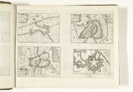 Plattegronden van Terneuzen, Dendermonde, Kortrijk en de citadel van Kortrijk, 1726