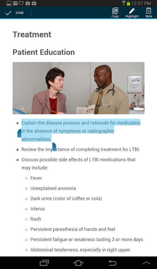   CDC LTBI – posnetek zaslona 