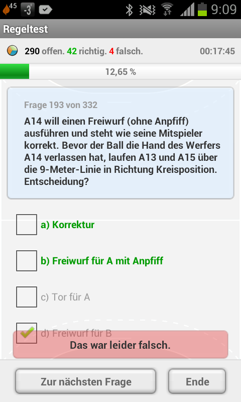 handballschiri.com Regeltest Screen 3