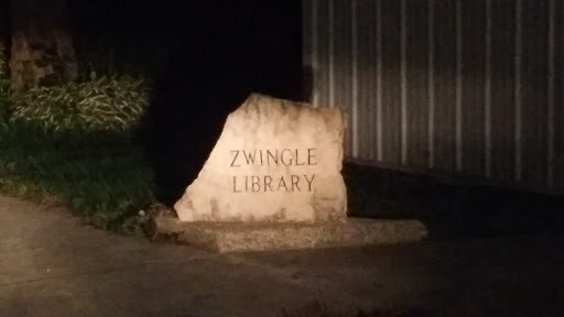 Zwingle Library Sign Stone
