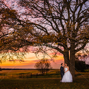 Sunset wedding under the Oak tree by Igor Photos.com - Wedding Bride & Groom