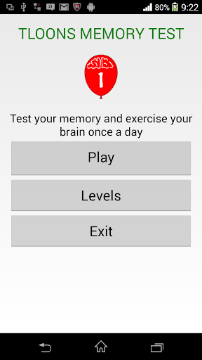 Tloons Memory Test