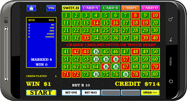 Four Card Keno Screen 3