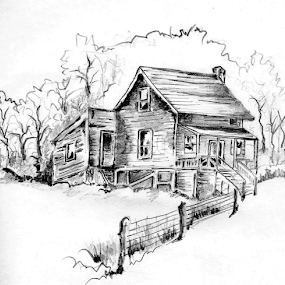 Wooden house by Pinaki Ranjan Das - Drawing All Drawing