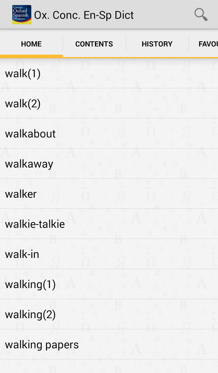 Concise Oxford Spanish Dict Screen 1