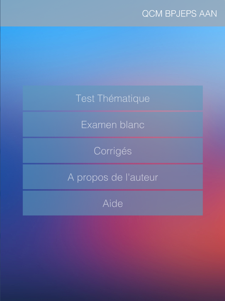 QCM révision BPJEPS AAN Screen 2