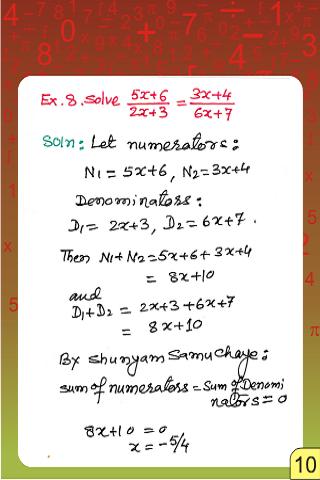 Vedic Maths Equations Solving