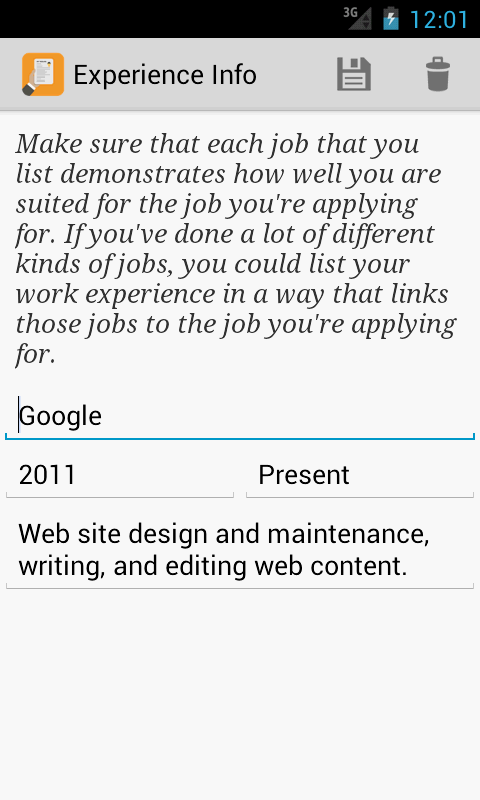 Super Resume Builder, CV - screenshot