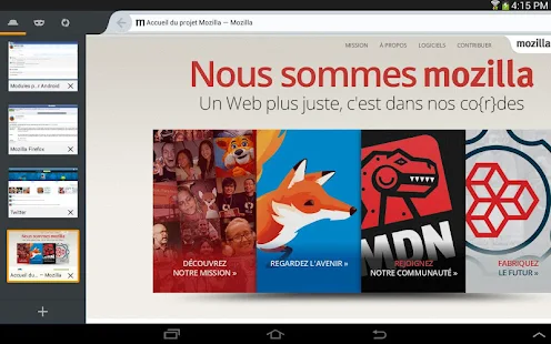 Navigateur web Firefox - screenshot thumbnail